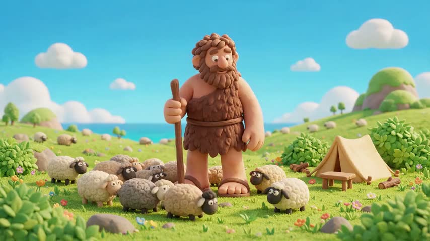 Still frame from Kling AI’s official sample: Claymation style